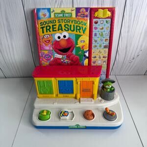 Vintage 2004 Fisher Price Sesame Street Elmo Oscar Cookie Singing Pop-Up(w/book)